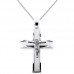 Λευκόχρυσος μασίφ σταυρός με τον Εσταυρωμένο Κ14 με αλυσίδα